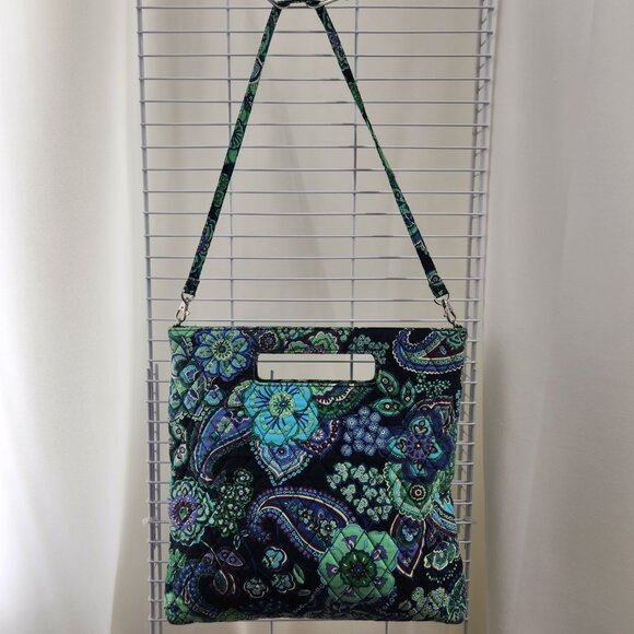 Vera Bradley Blue Rhapsody Quilted Holiday Tote handbag with 14.5" Strap - Picture 2 of 12